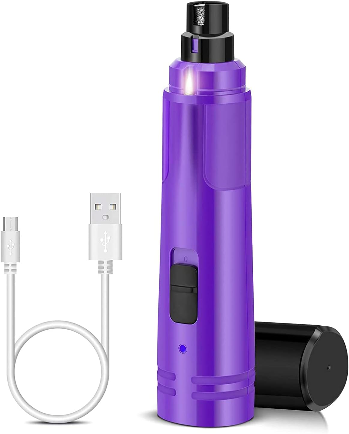 Dog Nail Grinder with LED Light - Upgraded 2-Speed Electric Pet Nail Trimmer Powerful Painless Paws Grooming & Smoothing for Small Medium Large Dogs & Cats (Purple)